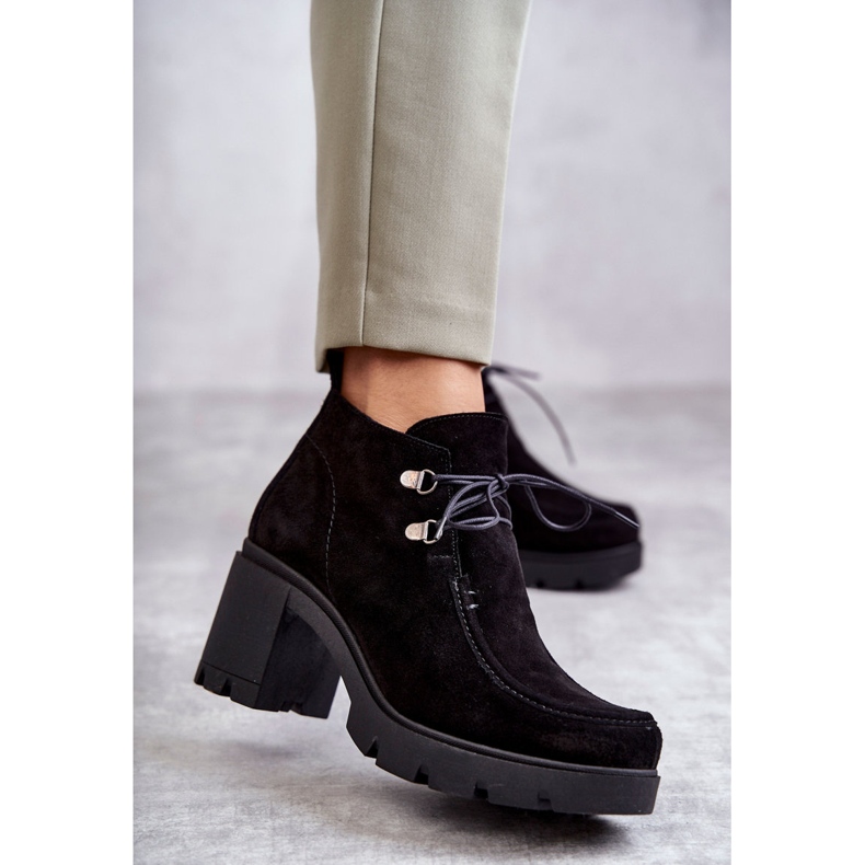 Mockastövlar för kvinnor Knyt Black Marianne svart 1