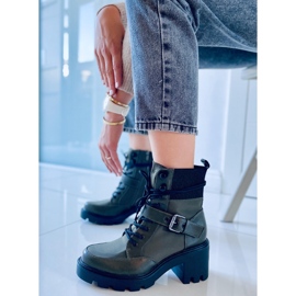 Högklackade stövlar med snörning Brooks DK.GREEN grön 2