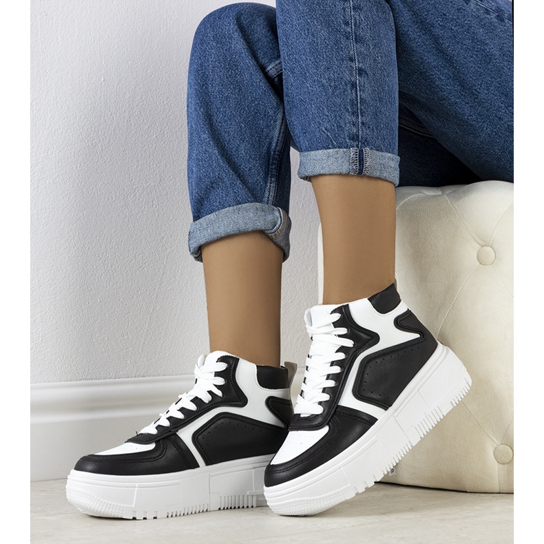 Svarta och vita Zetta ankel sneakers 1