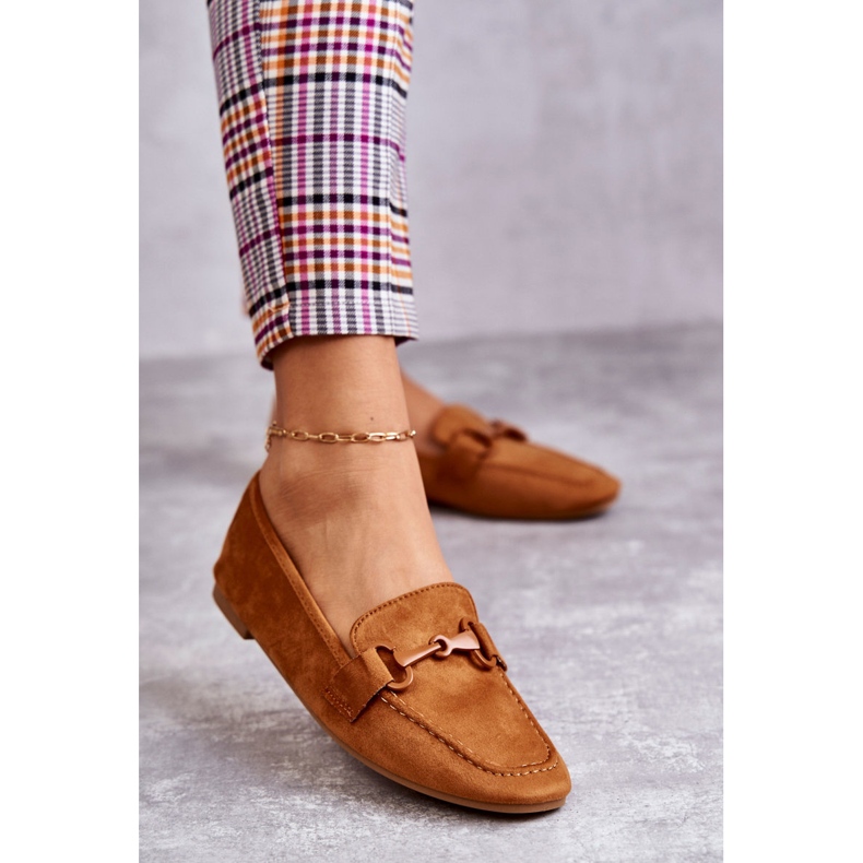 Mocka loafers med Camel Santi dekoration brun 1