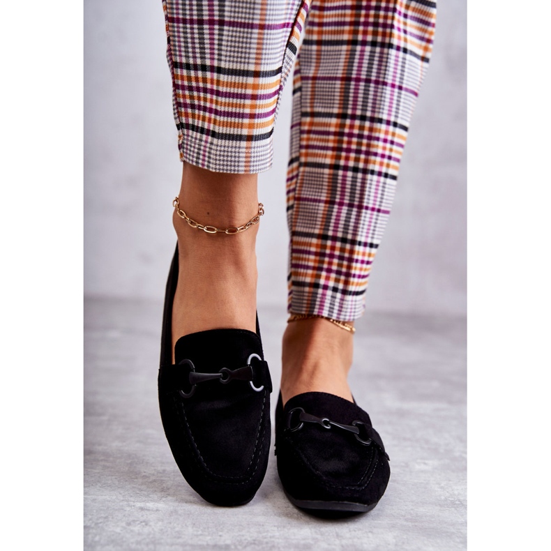 FB2 Loafers i mocka med svart Santi-dekoration 2