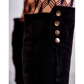 S.Barski Svarta Laura varma mocka stövlar med platt klack 2