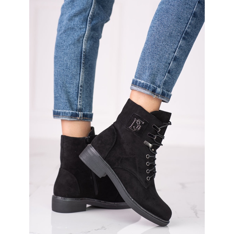 Kvinnliga arbetare gjorda av ekologisk Shelovet mocka svart 1