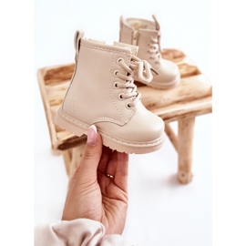 Läderstövlar för barn med dragkedja Beige Omua 1