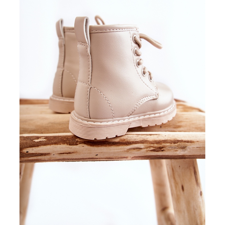 Läderstövlar för barn med dragkedja Beige Omua 2