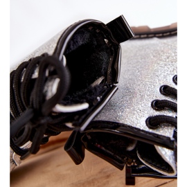 FR1 Barnstövlar Varma Med Dragkedja Lackerad Silver Goopy 2