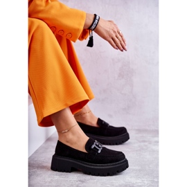 Damskor i mocka med svart dekoration 3