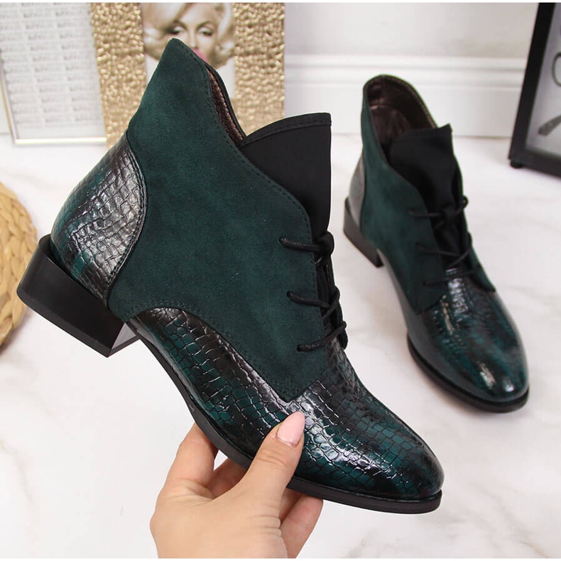 Damstövlar isolerade eko-ormskinn grön Jezzi 2