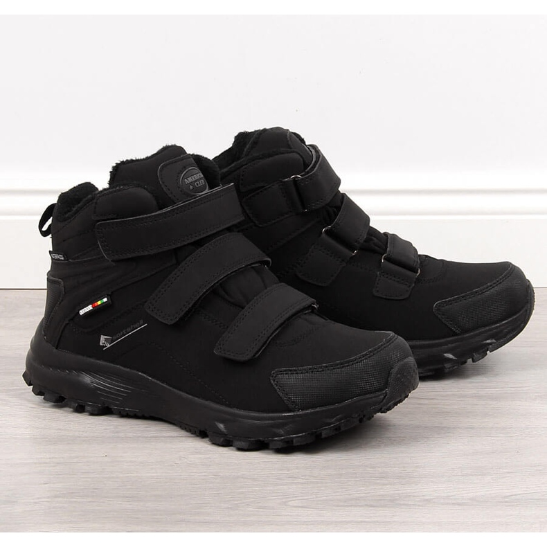 Vattentäta, isolerade svarta American Club vandringsskor för män 2
