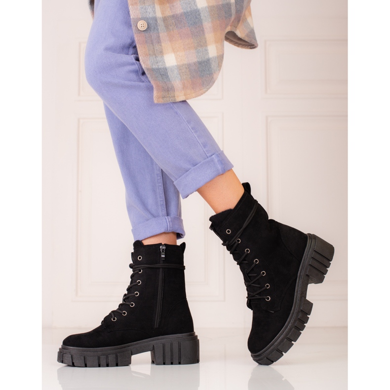 Shelovet svart mocka arbetskläder för kvinnor 2