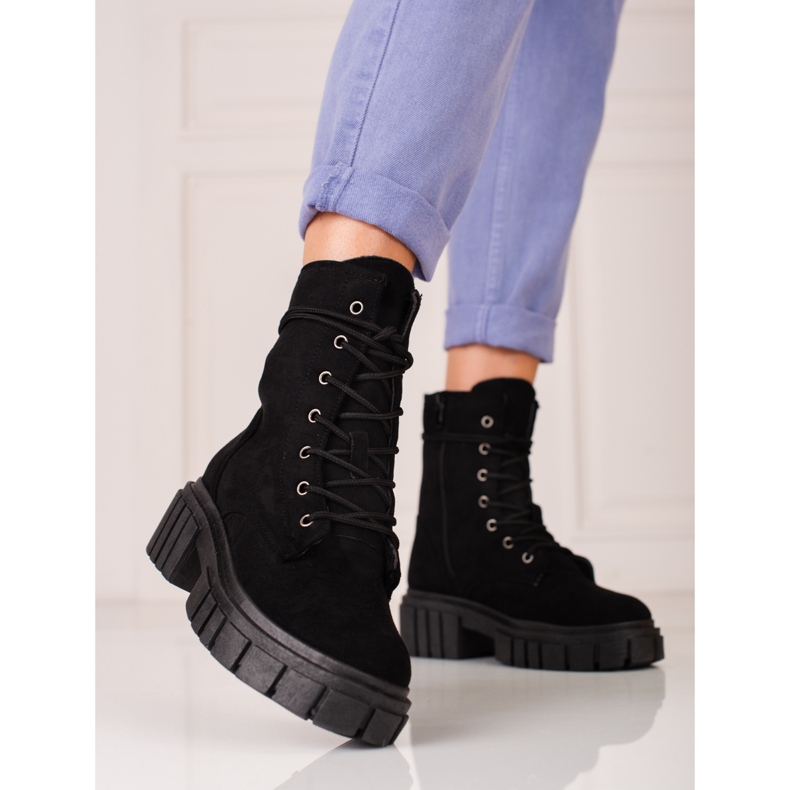 Shelovet svart mocka arbetskläder för kvinnor 1