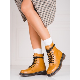 Shelovet bruna stövlar med snörning för kvinnor 1