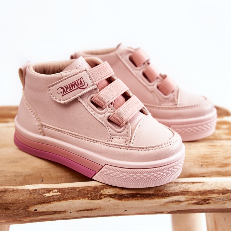PA1 Höga sneakers för barn med ribbad rosa Baxter 1