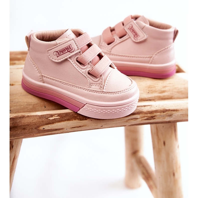 PA1 Höga sneakers för barn med ribbad rosa Baxter 2