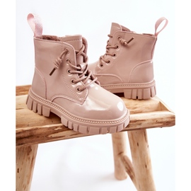 Lackade Warm Boots Ljus Beige Heidi 2