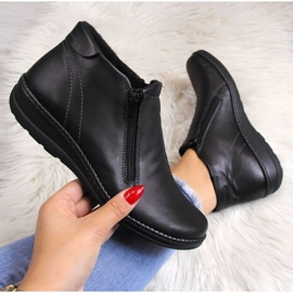 Bekväma skinnstövlar Helios W 642 svart 1