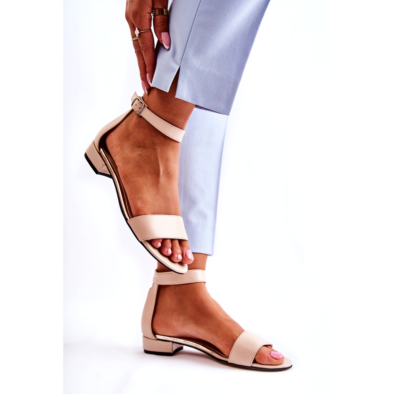 PA2 Lädersandaler dam Beige Shanley 4099 2