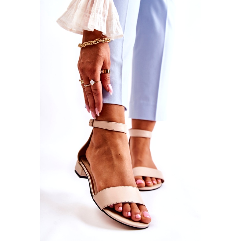 PA2 Lädersandaler dam Beige Shanley 4099 1