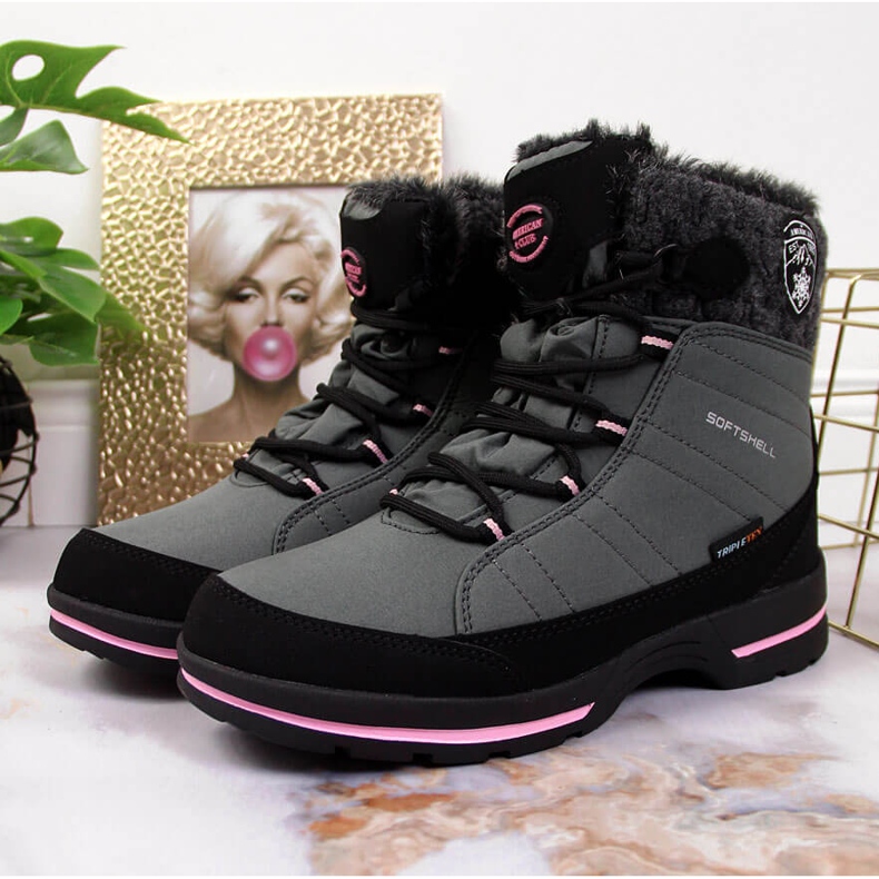 Grå vattentäta snöstövlar för tjejer från American Club 2