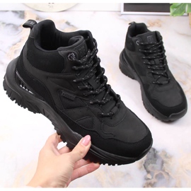 Black Big Star KK274356 sportiga svarta plattformsstövlar för kvinnor 1