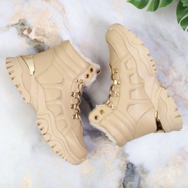 News Plattsnöskor för kvinnor med beige päls NYHETER 1