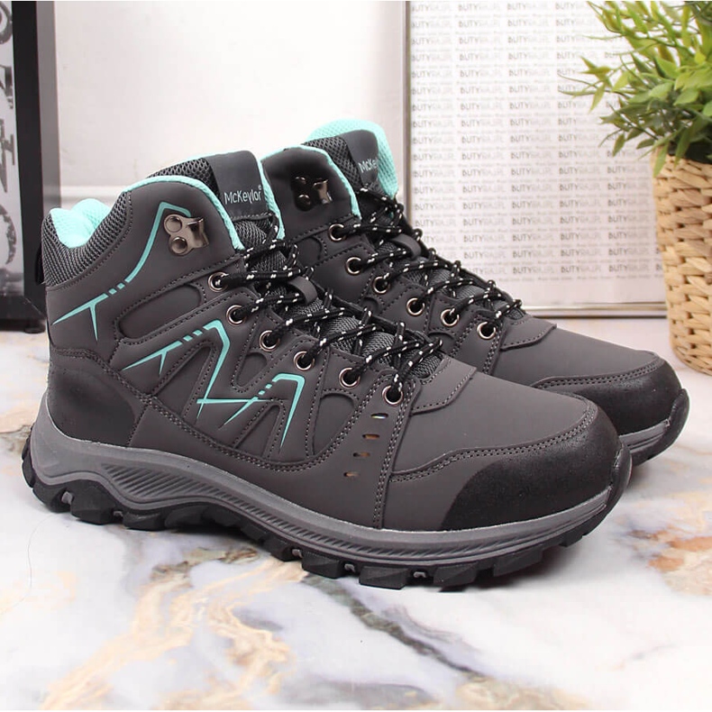 Grå McKeylor höga vandringsskor för kvinnor 1