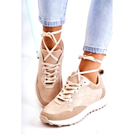 PG1 Sportskor i mocka för kvinnor Beige Nayla 1