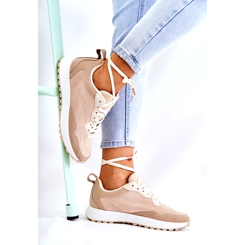 PG1 Sportskor i mocka för kvinnor Beige Nayla 2