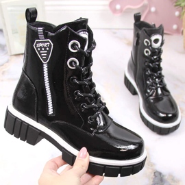 S.Barski Svarta isolerade lackade stövlar för tjejer av S. Barski 1