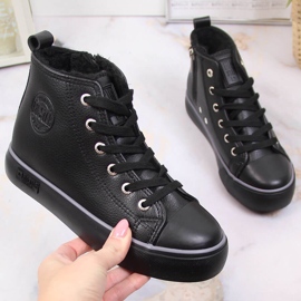 Högisolerade svarta barnsneakers Big Star KK374228 1