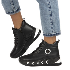 Läderisolerade kilstövlar Filippo W PAW381 svart 1