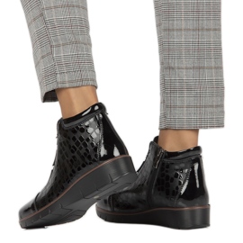 Läderisolerade kilstövlar Filippo W PAW277A svart 1