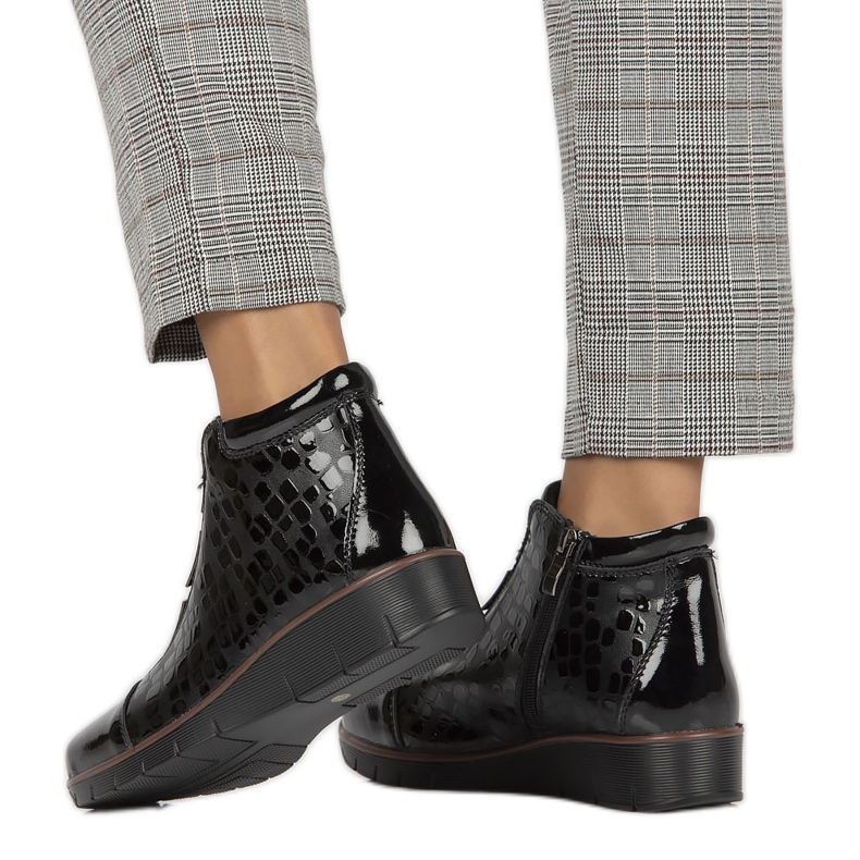 Läderisolerade kilstövlar Filippo W PAW277A svart 1