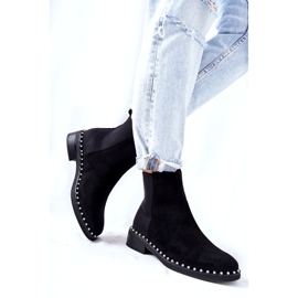 PG1 Mocka Booties Chelsea Boots With Pearls Black Jilanna 8335 BLK svart 2