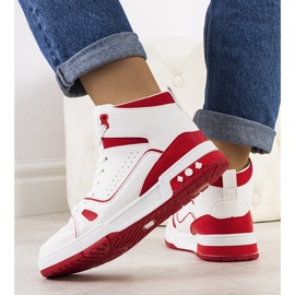 PA1 Röda sneakers Megatheo ankel vit 1