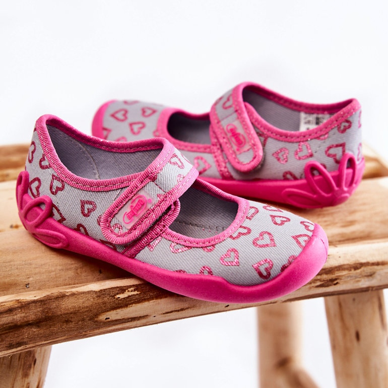 BEFADO S.A. Barnhjärta Ballerina Tofflor Befado 123X070 Grå-Rosa 2