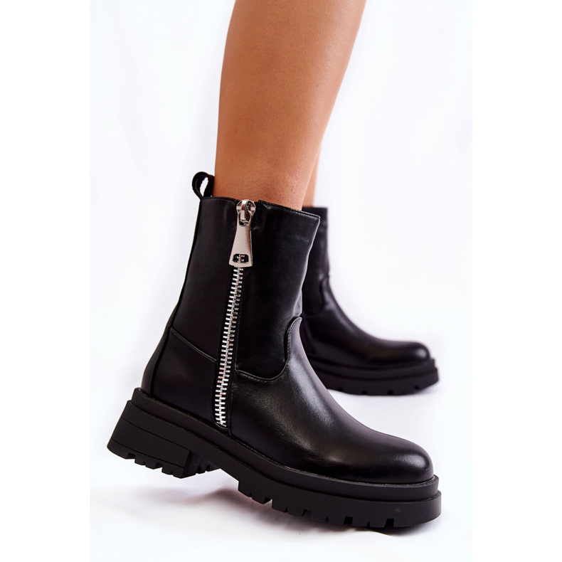 PG1 Damsvarta Jette varma stövlar med dragkedjor 1