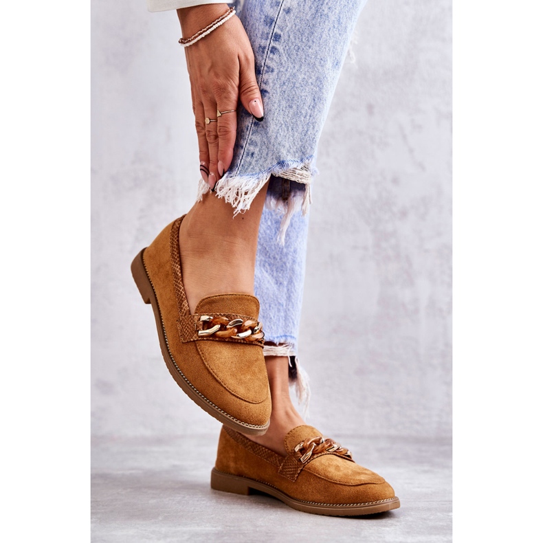 FB2 Dammocka Loafers med en kedja Camel Nolie brun 2