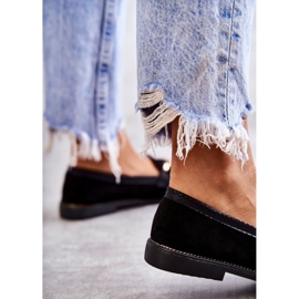 FB2 Loafers i mocka för kvinnor med kedja, svarta naglar 2