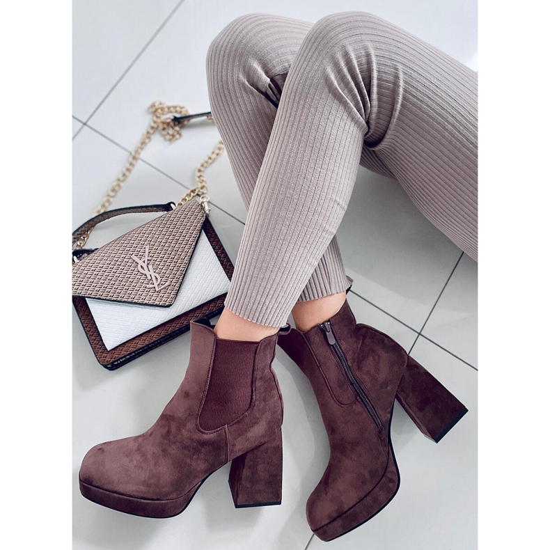 BM Ciara Brown stövlar med bred klack brun 2