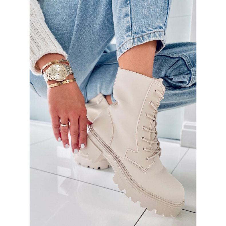 BM Snörstövlar Tamar Beige 2