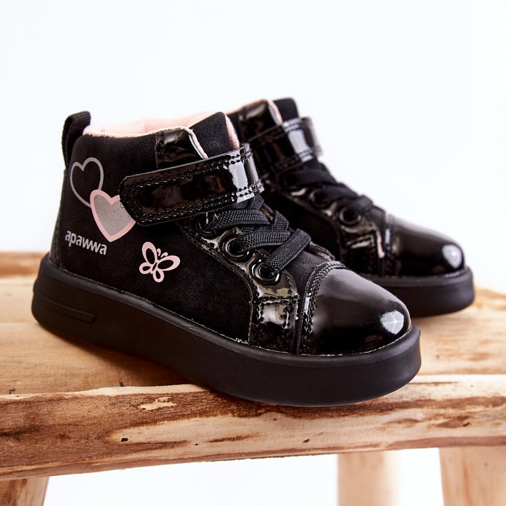 PA1 Höga barnsneakers med kardborre svart Cheezi 1