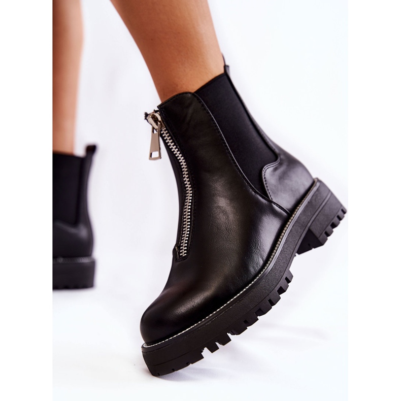 PG1 Fashionabla varma stövlar Svarta Madeleine Jodhpur stövlar 2