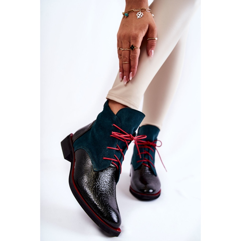 PA2 Cheyenne-stövlar i lädergrön och svart 1