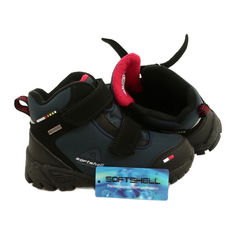 American Club Softshell pojkar med en marinblå membran med WT70 svart 4