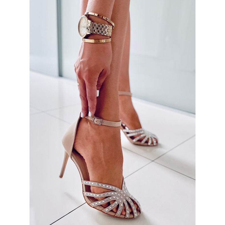 PA1 Pins med Diamond Khaki stenar beige 1