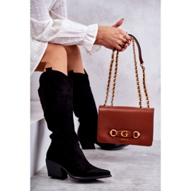 WS1 Cowboystövlar i mocka Svart Casey D7933 2