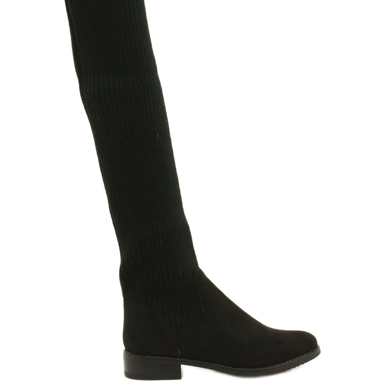 M.Daszyński Kvinnors ribbade stövlar SA62-58 svarta stövlar 1