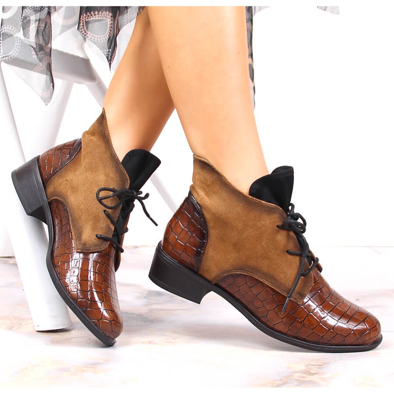 Damsnörning, varma bruna Jezzi-stövlar 1