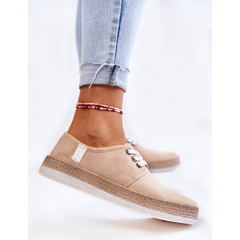 Låga sneakers för damer Memory Foam System Big Star Beige KK276005 2